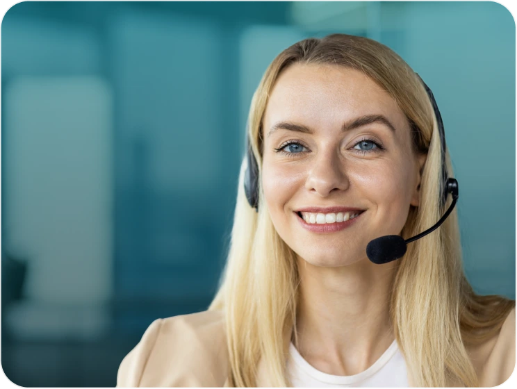 Admissions team member on a call
