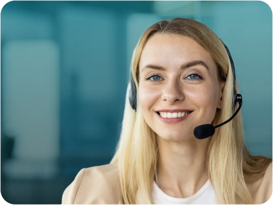 Admissions team member on a call