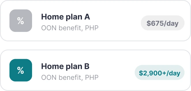Home plan A vs Home plan B reimbursement comparison