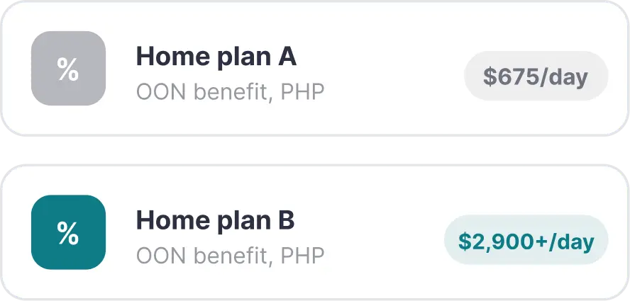 Home plan A vs Home plan B reimbursement comparison