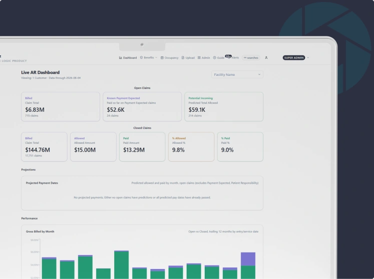 AR Dashboard screen