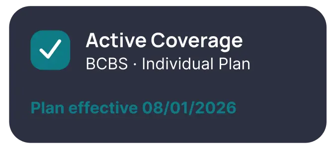 Active Coverage, BCBS Individual Plan, effective date