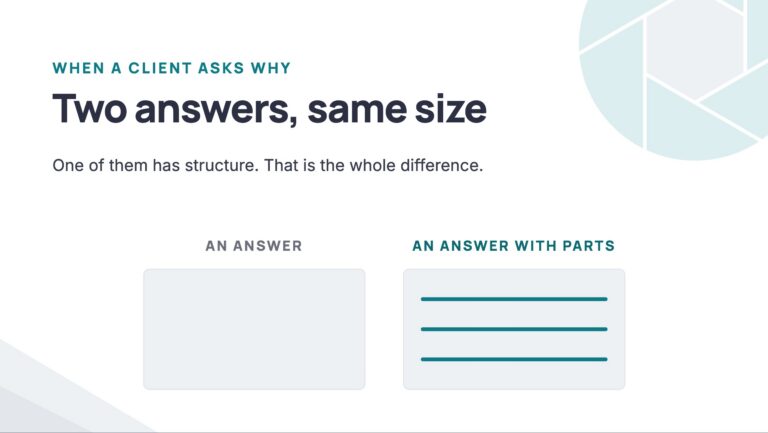 Two answers of equal size, one blank inside and one carrying visible internal structure.